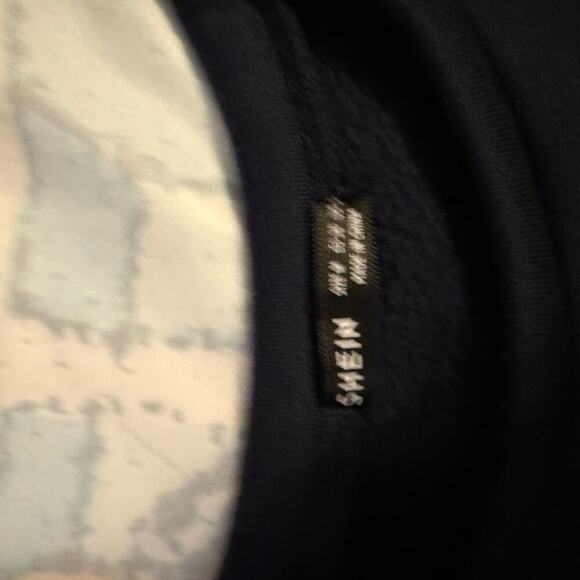 SHEIN Black Crewneck Sweater with Metallic Text - Picture 2 of 3